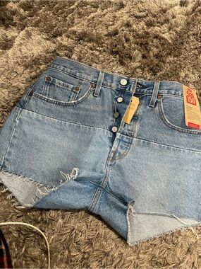 Levi's Light Blue Two-Tone Denim Shorts